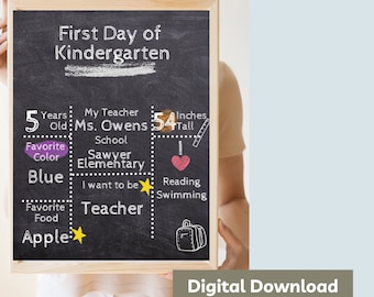 First Day of School Chalkboard Poster Digital Download