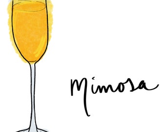 Mimosa: Bar Cart Art Digital Download