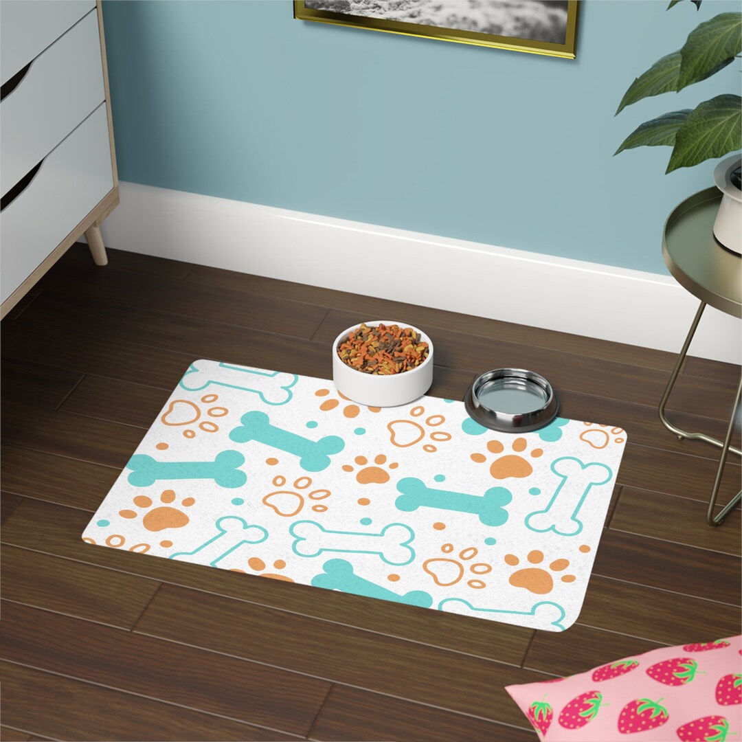 Dog Print Pet Food Mat Nonslip Feeding Mat for Dogs and Cats 12x18 Etsy