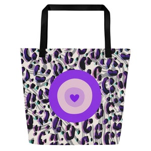 Bolso Tote Bright Evil Eye - Leopardo Púrpura