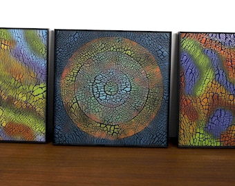 Charlotte Miller Kiln-geformtes Glas-Kunst-Gepaartes Paar Abstrakte Paneele
