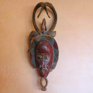 Polychrome Horned Guro Zauli Mask
