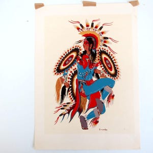 Woody Crumbo &quot;Feather Dancer&quot; Silk Screen Print