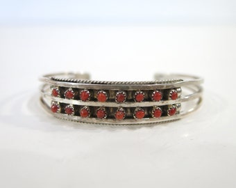 Zuni Petit Point Mediterranean Coral Cuff