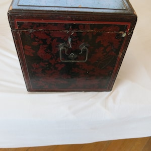 19th Century Chinese Red Lacquer Campaign Chest