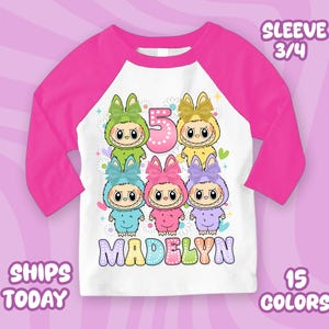 Personalized Labubu Birthday Shirt: Monster Doll Family Tee