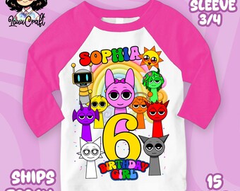 Custom Sprunkie Girls Birthday Shirt: Personalized Game Family Tee, All Sizes