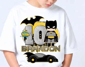 Personalized Superhero Comic T-Shirt: Bat Theme Party, Family Matching, All sizes