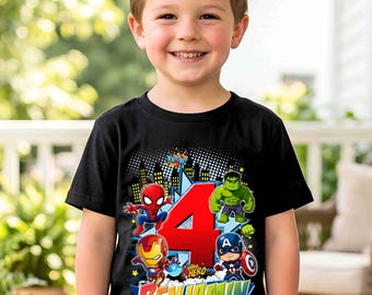 Personalized Superhero Birthday T-Shirt: Hero Theme Party, Family Matching, All sizes