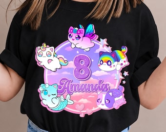 Personalized Gamer Cat Birthday T-Shirt: Aphmauu Family Tee, All Sizes