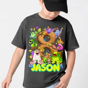 Personalized Singing Monsters Birthday T-Shirt: Kids Party Theme Tee
