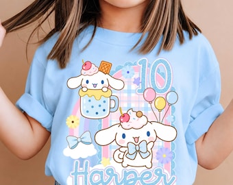 Personalized Kawaii Birthday T-Shirt: Cinamorll Party Theme, All Sizes