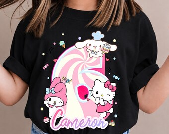 Personalized Kawaii Birthday T-Shirt: Kit Party Theme, All Sizes