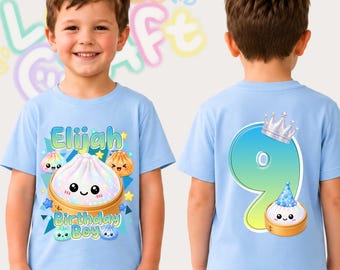 Personalized Dumpling Boy Birthday T-Shirt: Squish Party Theme, All Sizes