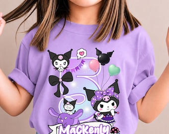 Personalized Kawaii Birthday T-Shirt: Kuro Theme Party, Gift for Girls