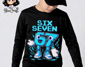 Custom Six Seven Brainrot Italian Birthday Shirt: 6 7 Pixel Gamer Graphic, Funny Birthday Tee
