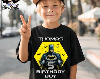 Personalized Superhero Comic T-Shirt: Bat Theme Party, Family Matching, All sizes