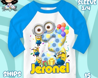 Custom Mini Birthday Raglan Shirt: Mini Yellow Party, Personalized Family, Unisex Tee