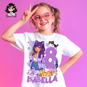 Personalized Gamer Cat Birthday T-Shirt: Aphmauu Family Tee, All Sizes