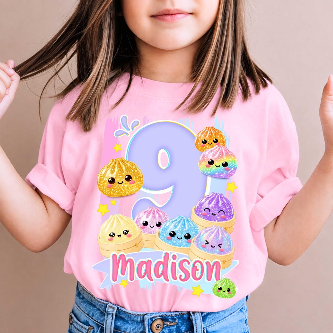 Personalized Dumpling Birthday T-Shirt: Squish Party Theme, All Sizes