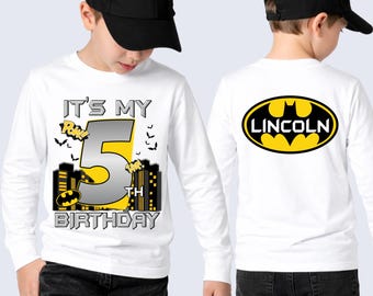 Personalized Superhero Comic T-Shirt: Bat Theme Party, Family Matching, All sizes
