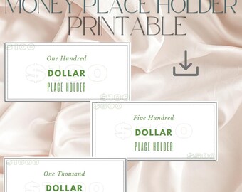 Printable Cash Placeholder for Cash Stuffing / Digital File / Cash Envelopes