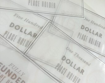 Money Placeholder SET of 3 / Cash envelopes / Bill Placeholder / Cash Stuffing Supplies