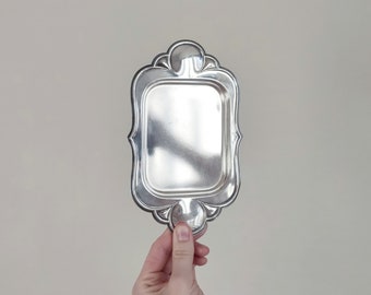 Small vintage ornated silver plated tray