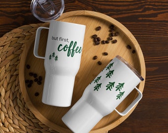 Ma prima il caffè/tazza da viaggio con manico/caffè della foresta