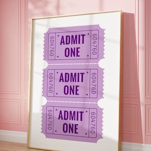 Good Times Ticket Poster Purple, Retro Wall Art, Aesthetic Print, Minimalist Print Trendy Printable, Housewarming Print, Digital Download