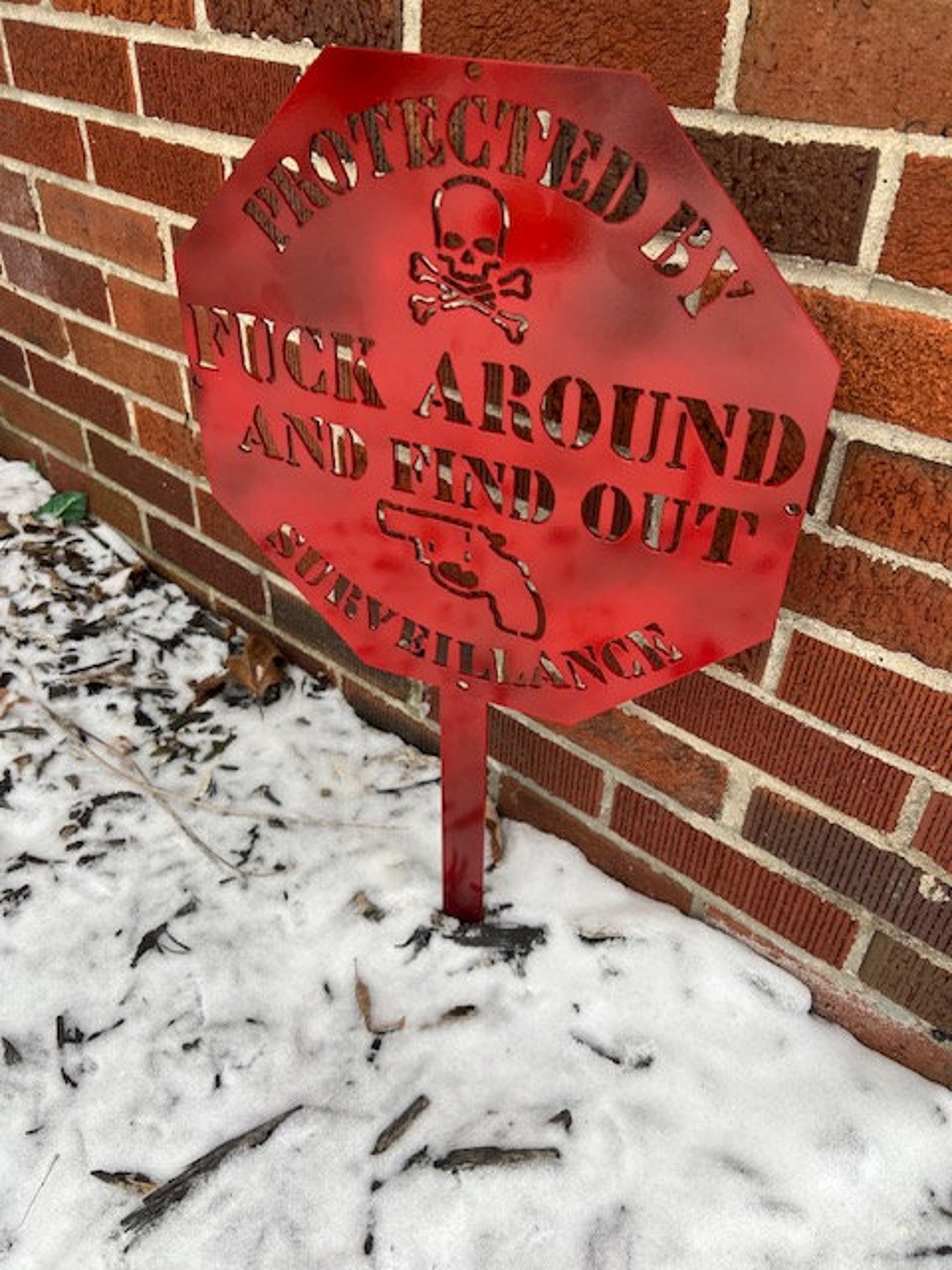 Protected by FAFO Surveillance Yard Metal Sign Powder-coated - Etsy