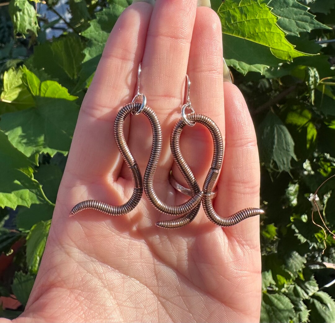 Handmade Copper Bug Worm Earrings Etsy Canada