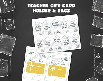 Teacher Appreciation Gift Card Holder, Teacher Appreciation Gift Tags, Teacher Appreciation Gift Ideas, Printable Teacher Gift, Owl Theme