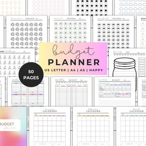 Printable Budget Planner, Finance Planner Bundle, Weekly Monthly Financial Tracker, HP Big Happy Planner PDF A4 A5 Letter Budget Planner PDF