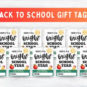 Back to School Gift Tags, Back to School Treat Tags, Back to School Gift, Back to School Treat Tag Printable, First Day of School Gift