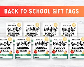 Back to School Gift Tags, Back to School Treat Tags, Back to School Gift, Back to School Treat Tag Printable, First Day of School Gift