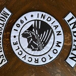 Indian Motorcycle Club 1901 35 cm Iron on choose one colour