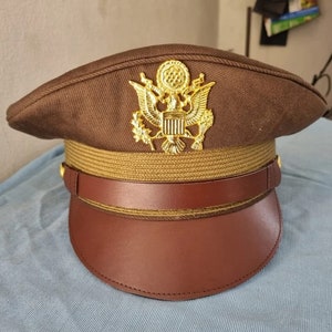 WW2 USAAF USA Army Officers Uniform Visor Hat Crusher Style Cap all size