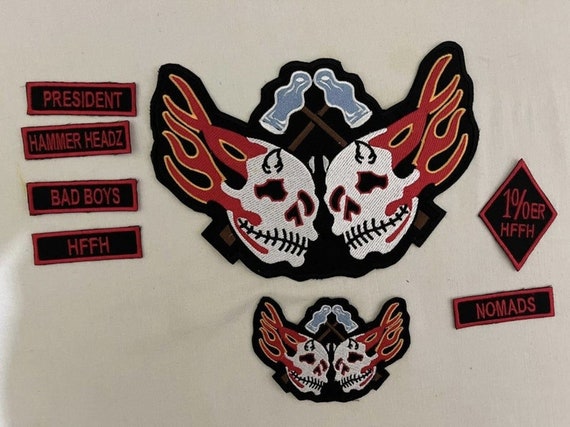 High Quality Hammer Headz Nomads Mc Patch Set Biker Cut