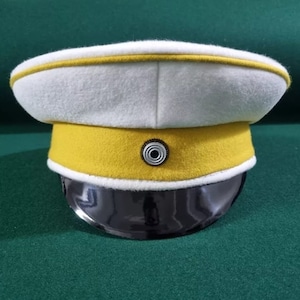 Chapéu/boné de oficial do calvário pesado alemão/prussiano da 1ª Guerra Mundial estilo Bismarck