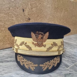 WW2 USA Army general officer&#39;s cap replica All Sizes Available With Antique Embroidery.