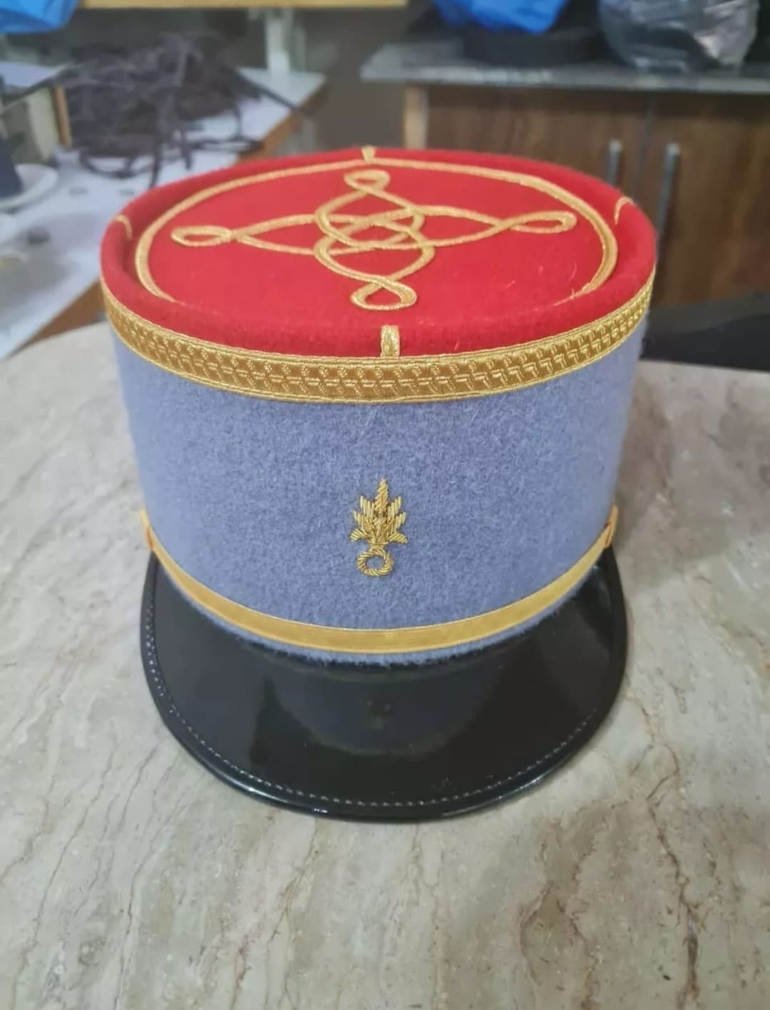 WW2 French Military Kepi, France Army Embroidery Cap, Officer Peak