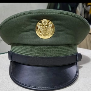 WW2 USA Army Officers Peaked Service Cap Military
