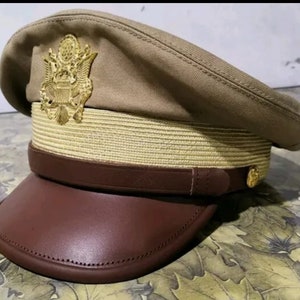 WW2 UsaafUs Army Officers Uniform Visor Cap Crusher Style Cap all size available