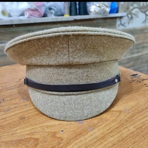 WW1 UK British Army Military Officers Enlisted Trench Wool Visor Hat Cap