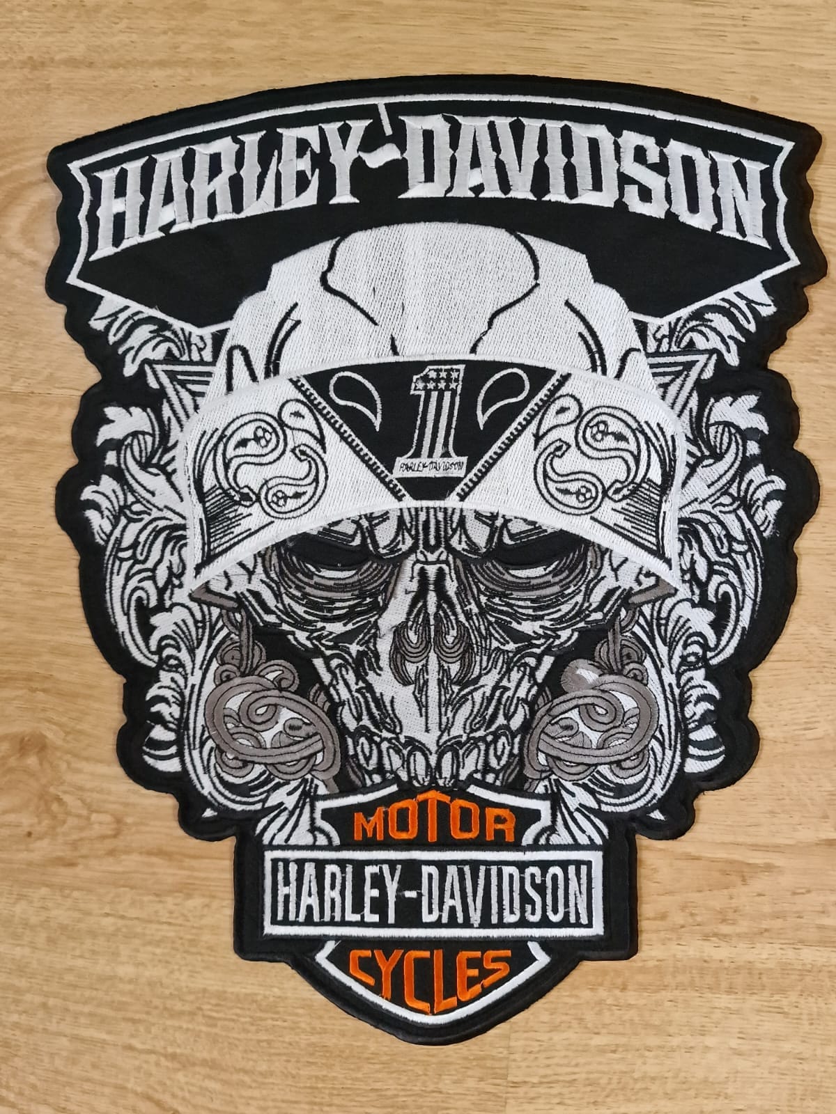 Motorrad Aufnäher Totenkopf-Aufnäher Für Harley \u0026 Biker – Rockabilly V2  Twin Skull Patch Zum Aufbügeln Biker Back Patch, image size:1200x1600