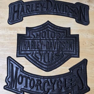 Harley Embroidery Patches Set aus Leder für Jacke und Weste