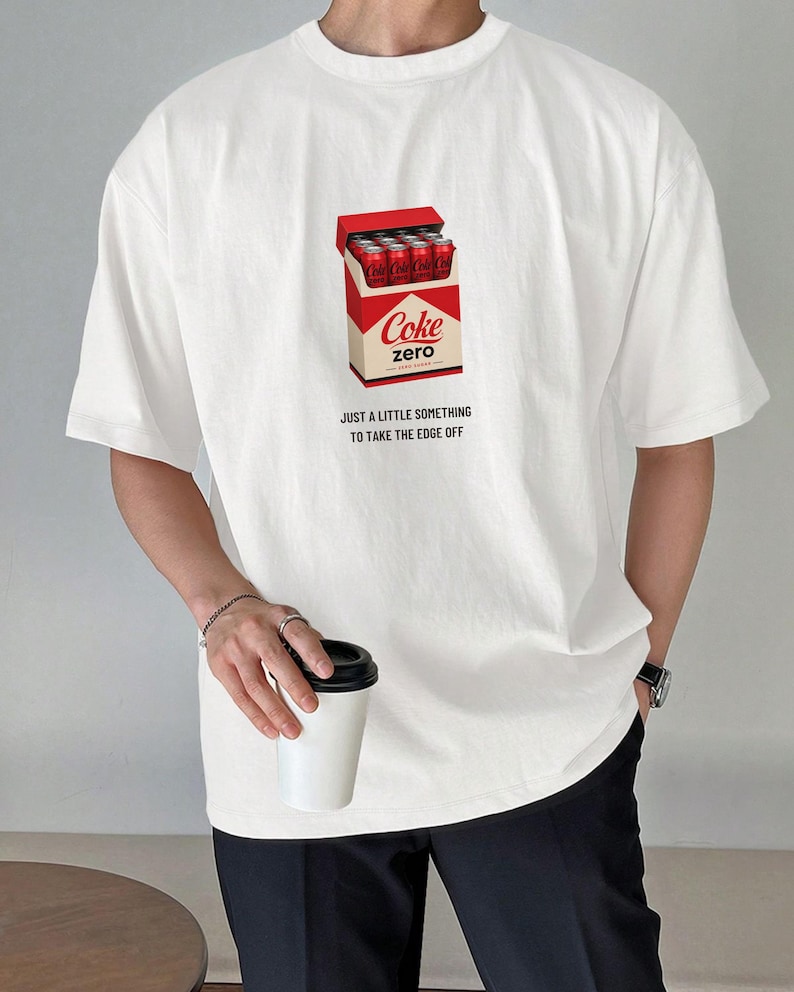 Coke Zero t-shirt, Just a lil something to take the edge off, funny diet coke fridge cigs, fridge cig, sarcastic meme shirt, coke lover gift image 2