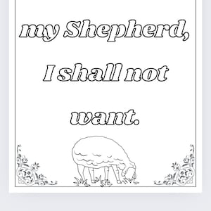 Psalm 23 coloring page printable