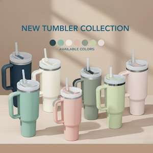 Personalized Premium Stainless Steel Tumbler with Straw – Custom Name or Logo – 1.2L / 40oz Insulated Travel Cup | Valentinstagsgeschenk